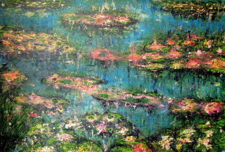  "paaslelies"  75x100cm, acryl op papier