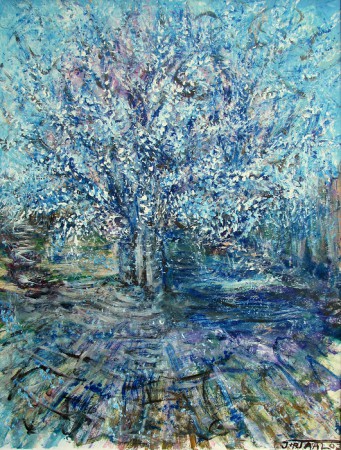 "Bloesemboom" 50x70cm, acryl op papier