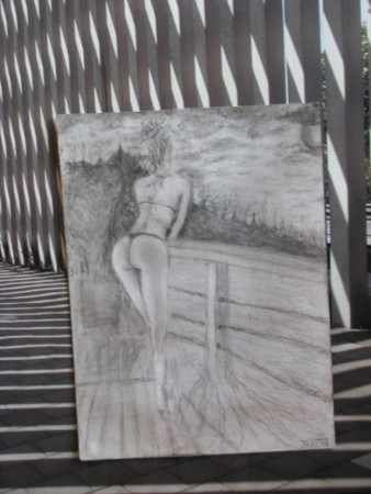 meisje in natuur en in industrie30x20 papier en foto !